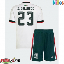 Camiseta México Jesus Gallardo #23 Visitante Equipación para niños Mundial 2026 manga corta (+ pantalones cortos)